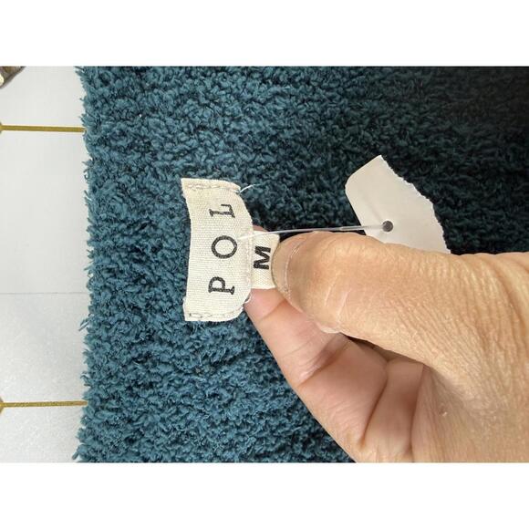 POL Ribbed Teal Knit Sweater with Round Neck and Pocket - Size - Medium - NWT - Picture 4 of 5